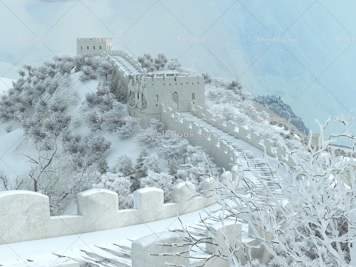 Great Wall Snow 3d model