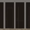 Various Wooden Hinged Doors With Different Designs For Interior Spaces 3d model