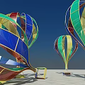 Colorful Hot Air Balloon Inflatables With Vibrant Patterns And Shiny Surfaces