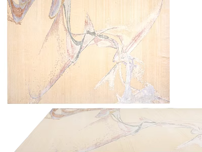 Square Rug With Abstract Artistic Pattern In Soft Beige And Pastel Tones For Home Decor 3d model