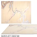 Square Rug With Abstract Artistic Pattern In Soft Beige And Pastel Tones For Home Decor