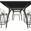Minimalist Modern Conference Table With White Tabletop Black Legs And White Chairs