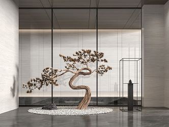 New Chinese-style Pine Tree Simulation Pine Tree Sculpture Device 3d model