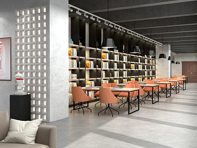 Industrial LOFT Library Art Library Plus Exhibition Hall 3d model