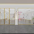 Eyewear Specialty Store With Frames Display Cabinets And Modern Interior Design 3d model