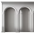 Elegant White Archway And Columns Design With Decorative Molding Details