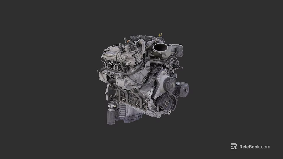 High Quality Car Engine Mechanical Components And Internal Parts View 3d model 