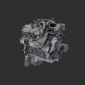 High Quality Car Engine Mechanical Components And Internal Parts View 3d model
