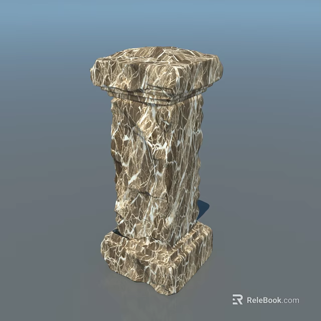 Ornamental Marble Column With Natural Vein Texture And Classic Design 3d model 