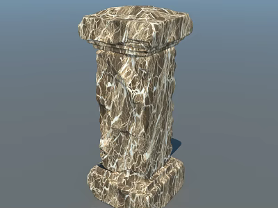 Ornamental Marble Column With Natural Vein Texture And Classic Design 3d model