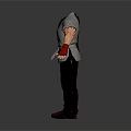 Two Headless Character Models With Black Outfit Gray Top And Red Gloves
