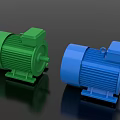 Green and Blue High Performance Industrial Electric Motors for Heavy Duty Use