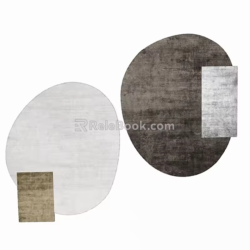 Carpet Irregular Carpet Modern Simple Pebble Art Carpet 3d model