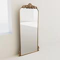 Stylish Elegant Wall Mounted Mirror With Gold Frame And Decorative Patterns