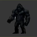 Muscular Standing Gorilla 3D Model With Detailed Body Pose And Structure