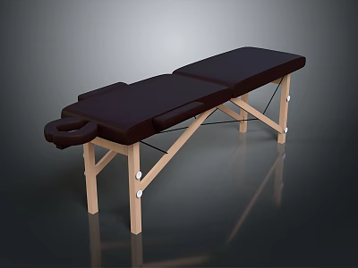 Comfortable Black Leather Massage Chair With Wooden Frame And Ergonomic Design For Home Relaxation 3d model