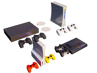 Modern game console 3d model