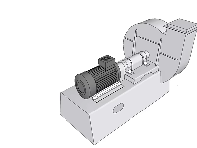 Heavy Duty Industrial Centrifugal Fan With Electric Motor Impeller And Stable Base 3d model