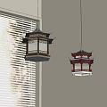 New Chinese Chandelier Building Chandelier 3d model
