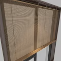 Contemporary Light Brown Window Blinds on Dark Window Frame for Home Use 3d model