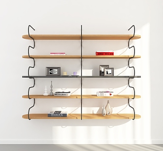 Modern Wall Shelf Bookshelf 3d model