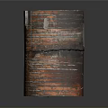 Artistic Rusted Metal Cylindrical Container With Patched Surface And Striped Texture