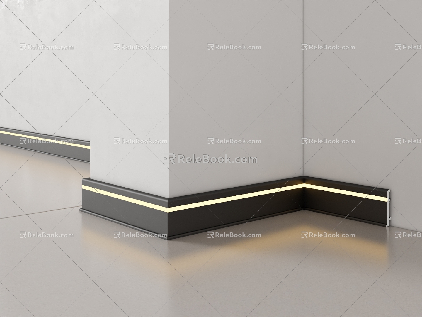 Modern skirting aluminum alloy skirting luminous skirting 3d model