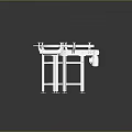White Curved Mechanical Structure With Symmetrical Brackets Support Legs And Industrial Design