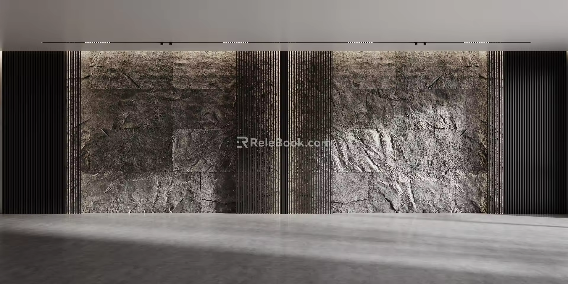 Modern rock background wall 3d model