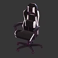 Black And White High Back Ergonomic Gaming Chair With Adjustable Arms And Swivel Base