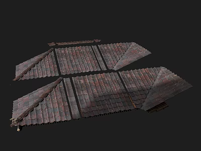 Roof Tile Components Traditional Clay Design Structure For Building Roof Installation Parts 3d model
