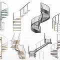 Various Spiral Staircase Designs with Metal Glass and Wooden Structures