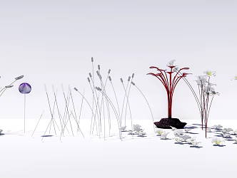 Modern lawn lamp landscape lamp decorative lamp structure landscape 3d model