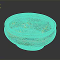 Ornate Decorative Ceramic Bowl With Colorful Scenic Patterns Gold Rim And Sturdy Base