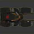 Futuristic Military Tank With Heavy Tracks Dual Cannons And Angular Armored Design