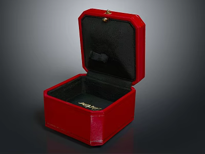 Elegant Red Open Box With Dark Interior For Daily Necessities Storage 3d model