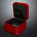 Elegant Red Open Box With Dark Interior For Daily Necessities Storage 3d model