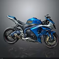 Blue Sport Motorcycle Featuring Sleek Design Aerodynamic Body And Black Seat