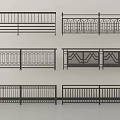 Various Metal Railing Designs With Different Patterns And Structures 3d model