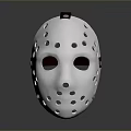 Hockey Style Shiny Silver Perforated Mask With Black Adjustable Strap For Home Use