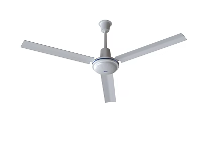 White Ceiling Air Conditioning Fan With Four Blades Modern Hanging Design For Home 3d model