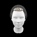 Game or Movie Character White Head Model With Gray Knitted Beanie And Light Hair