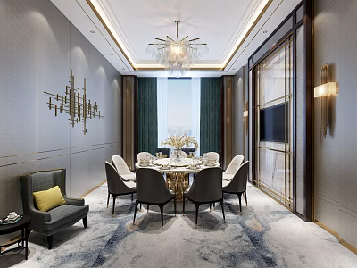 Postmodern Room Hotel Restaurant Box 3d model