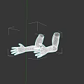 Game and Movie Character White Arms and Hands 3D Model Design on Black Background