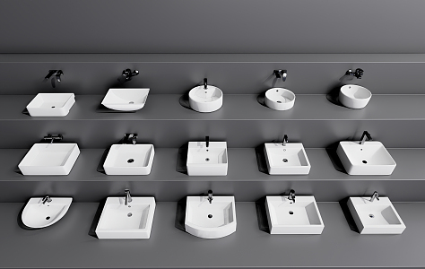 Modern wash basin wash basin counter basin faucet 3d model