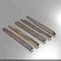 Wooden Components With Various Colors Natural Grain And Worn Marks Arranged On Light Gray Background