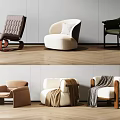 Modern Single Sofa Single Sofa Chair Backrest Sofa Chair 3d model