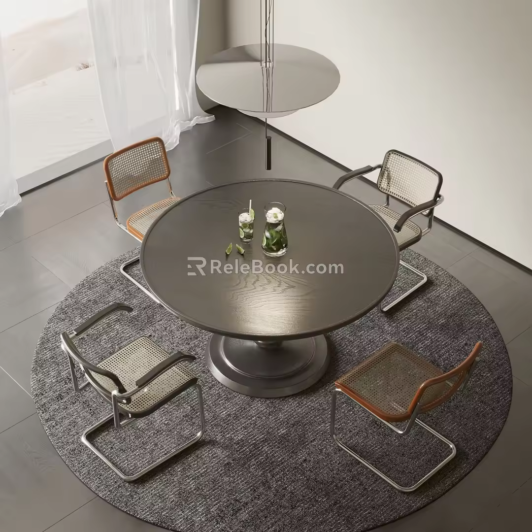 Modern Dining Table and Chair Combination Dining Table and Chair 3d model