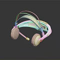 White Sleek Over Ear Computer Headphones With Light Brown Ear Cushions And Microphone