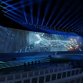 Futuristic Stage Design With Large LED Screen And Dynamic Light Effects 3d model